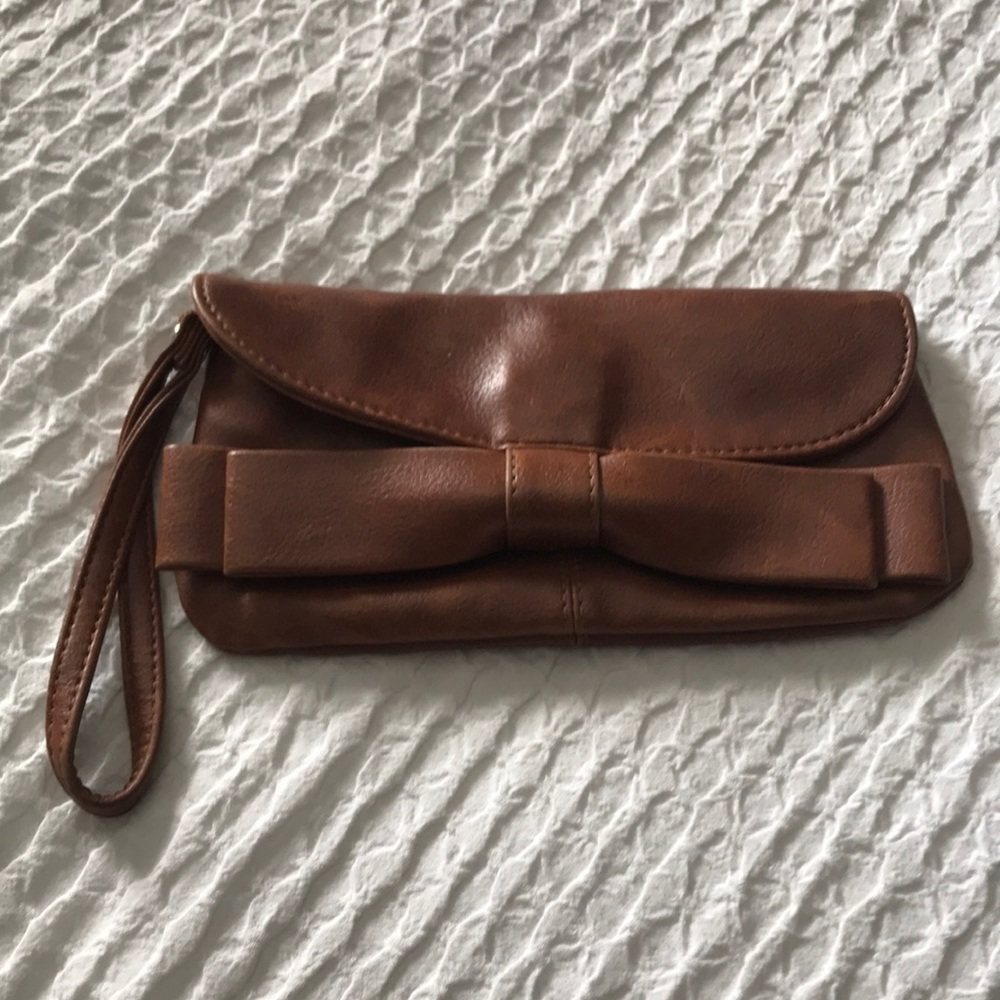 Aldo Brown Bow Clutch/Wristlet